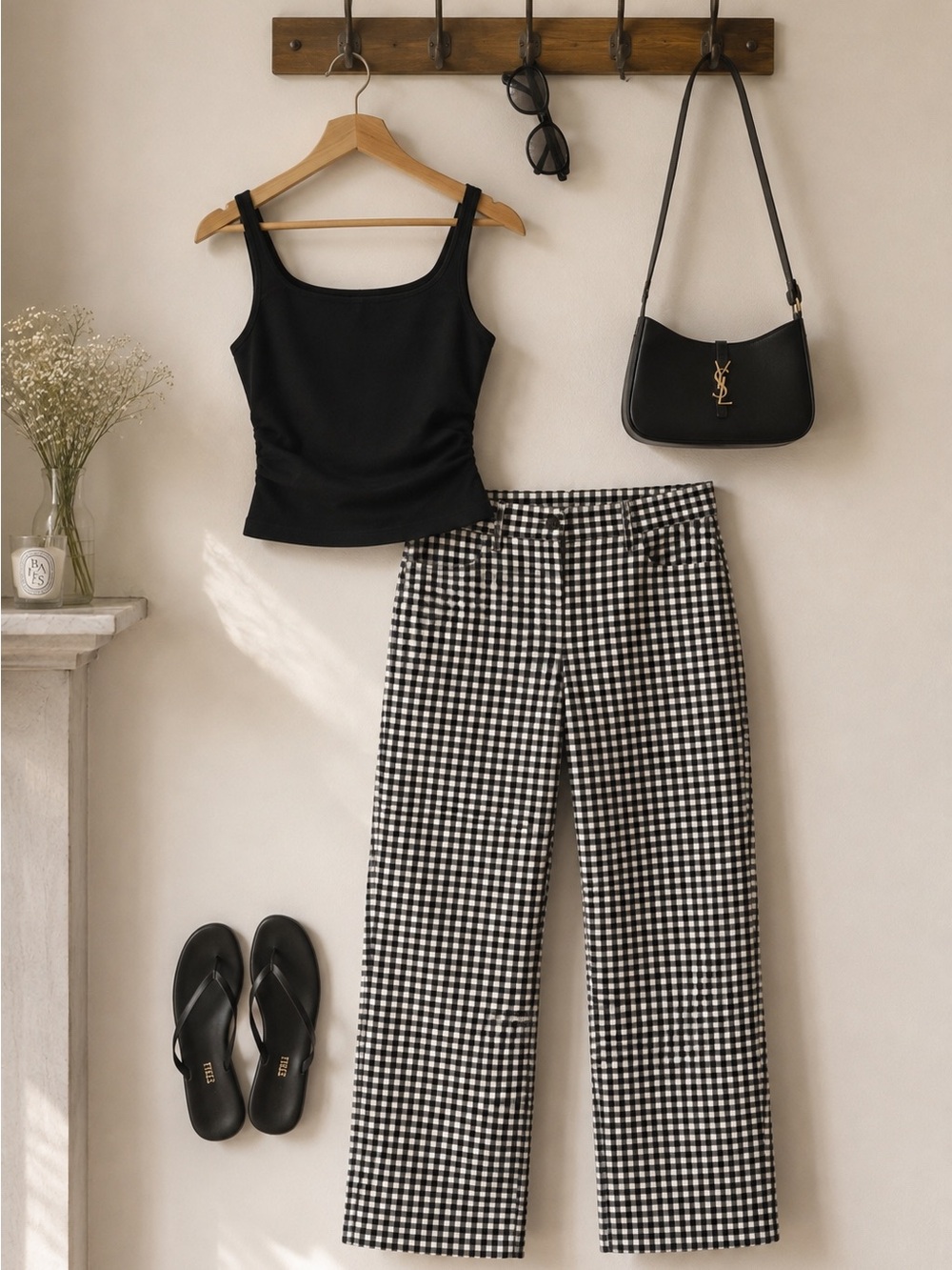 Black and White Gingham Pants